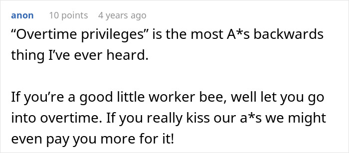 Screenshot of a comment discussing manager forcing coffee shop worker to follow rules and its surprising backfire next day.