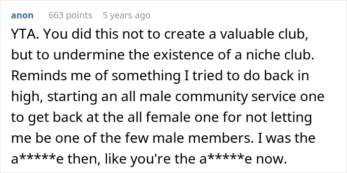 Commenter anon responds critically in a text comment about employee pushback against vegan-only club conflict.