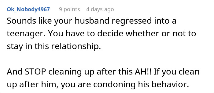 Screenshot of a Reddit comment discussing a woman shutting down boys&rsquo; nights at their house after friends go too far.