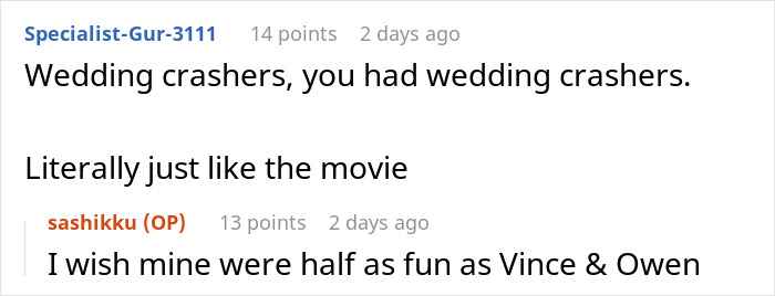 Bride looking shocked as officiant brings an unexpected guest to the wedding ceremony and she catches the bouquet.