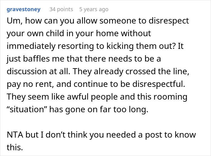 Comment about entitlement and disrespect from woman trying to help her brother and his wife in a rooming situation. Comment about entitlement and disrespect from woman trying to help her brother and his wife in a rooming situation.