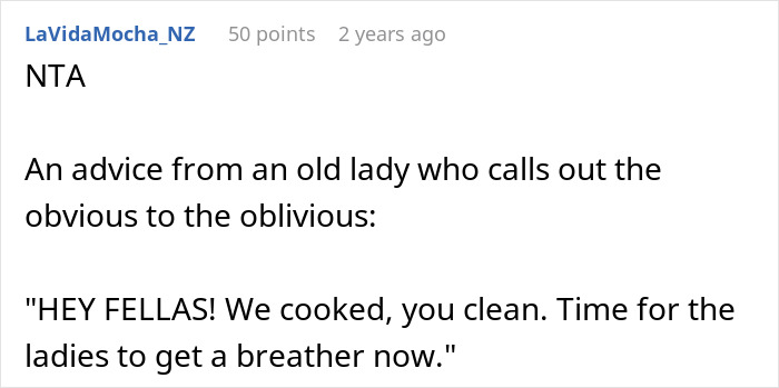 Commenter calls out hubby backing out of deal to help clean up after Thanksgiving meal, sparking frustration from wife.