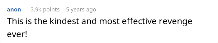 Screenshot of a forum comment praising a woman&rsquo;s revenge after her homophobic mother-in-law excludes her from family photos.