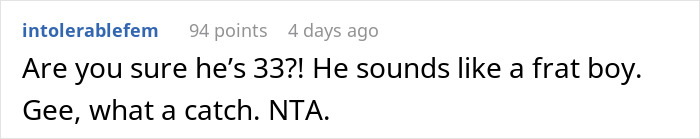 Screenshot of a Reddit comment discussing a woman shutting down boys&rsquo; nights at their house after they go too far.