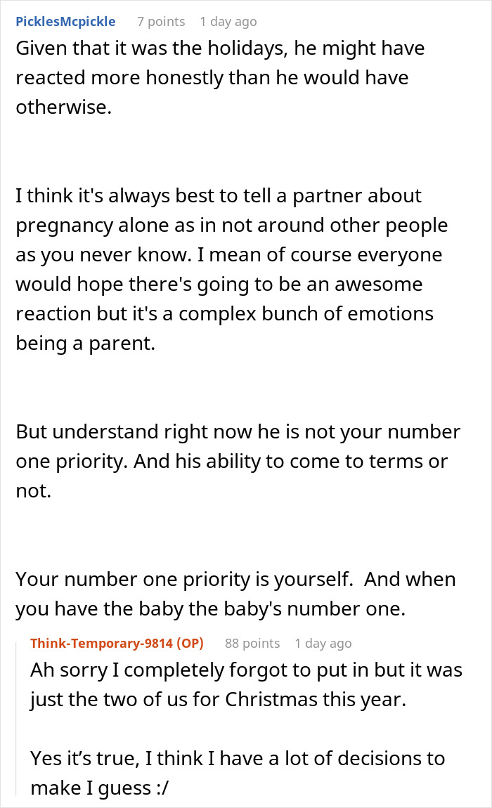 Discussion on 28YO man wanting a baby before 30 and reacting strongly to girlfriend's pregnancy announcement.