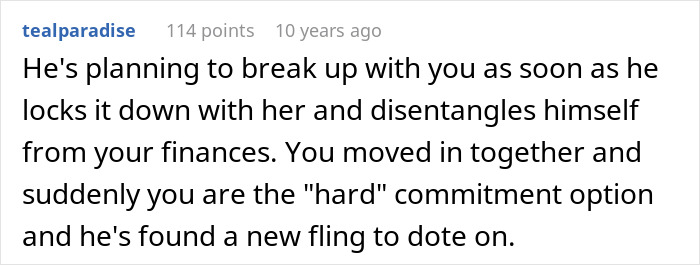 Comment explaining a man losing his girlfriend over a girl at work he has a crush on who is just being nice.
