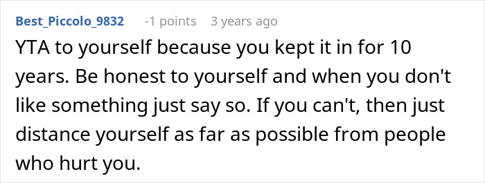 Screenshot of a Reddit comment discussing repressed rage and advice related to exploding 10 years of repressed rage at MIL.