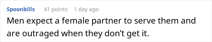 Screenshot of an online comment discussing patterns men in relationships follow and expectations from female partners.