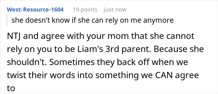 Screenshot of an online discussion about a woman bending over backwards to care for autistic brother amid demanding parents. Screenshot of an online discussion about a woman bending over backwards to care for autistic brother amid demanding parents.