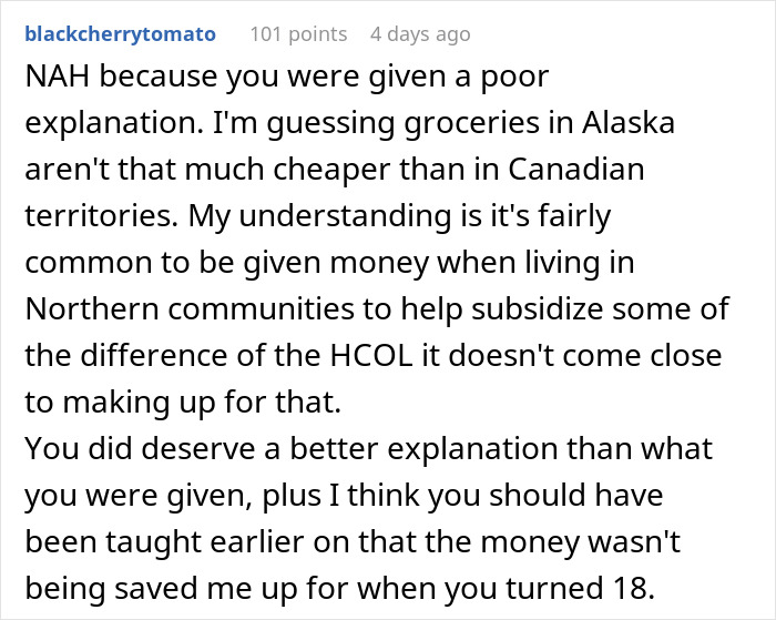 Reddit comment discussing teen wondering about missing $30k and vague answers from mom while online viewers react.