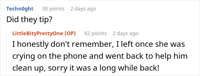 Online discussion about entitled waitress forgetting her manners while dining out and staff serving revenge dish. Online discussion about entitled waitress forgetting her manners while dining out and staff serving revenge dish.