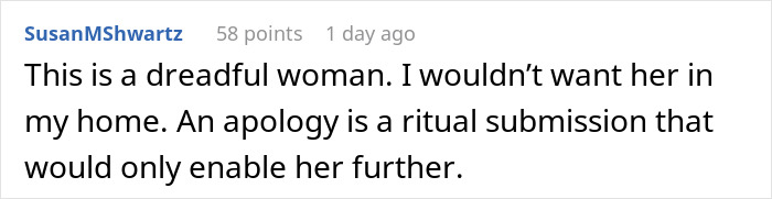 Comment on a post about a woman hosting a casual Christmas disrupted by her toxic mother-in-law&rsquo;s offense and actions.