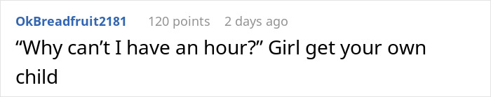 Comment on Reddit post where step-grandma sneaks baby to Santa, losing babysitting privileges forever in a humorous family discussion.