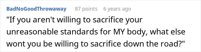 Screenshot of a user comment discussing unreasonable standards for body appearance in an online debate about body hair removal.