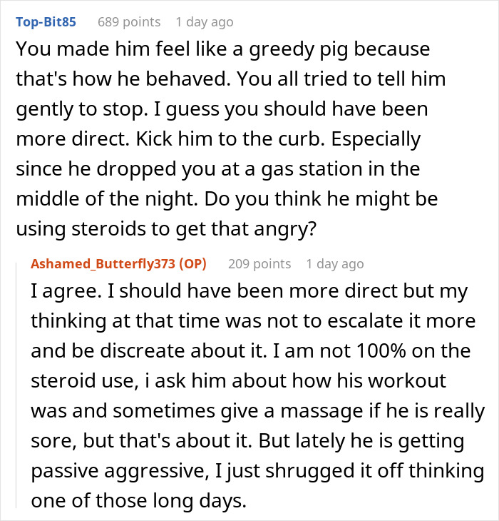 Red-faced girlfriend embarrassed as guy can&rsquo;t control his hunger and rips through a turkey in front of family.