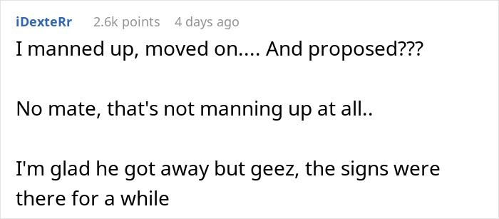 Screenshot of an online comment discussing a man rethinking his wedding after fianc&eacute;e&rsquo;s unexpected request months before the event.