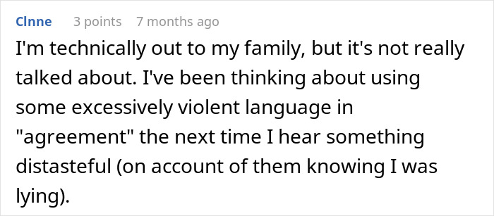Comment on secretly gay teen planning dark lesson for homophobic parents using violent language in conversation.