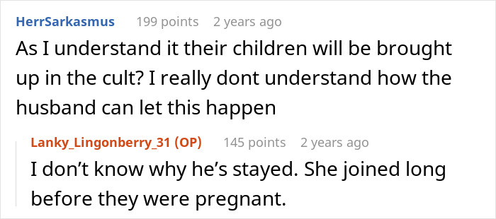 Comments discussing concerns about children being raised in a Jehovah&rsquo;s Witness family and related family dynamics.