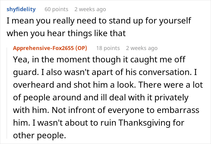 Screenshot of a conversation discussing a couple not wanting to sacrifice gym time for babysitting and expecting the aunt to give up hobbies.