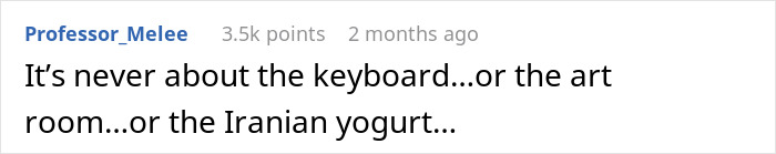 Text post about a man lending a spare keyboard to his girlfriend and her surprising reaction causing a breakup.