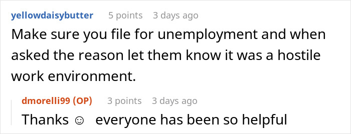 Screenshot of a Reddit conversation about a hostile work environment involving Christmas music blasting in the office. Screenshot of a Reddit conversation about a hostile work environment involving Christmas music blasting in the office.