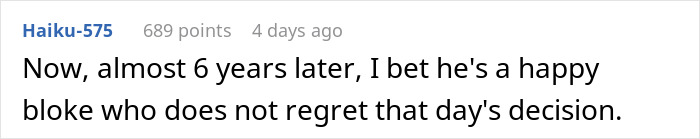 Screenshot of a Reddit comment reflecting on a man rethinking his fianc&eacute;e&rsquo;s unexpected request months before their wedding.