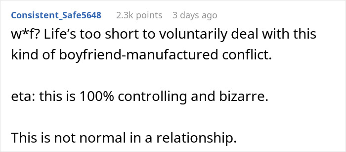 Screenshot of a Reddit comment describing a boyfriend shaming his girlfriend for liking fiction and calling it make-believe. Screenshot of a Reddit comment describing a boyfriend shaming his girlfriend for liking fiction and calling it make-believe.