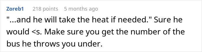 Screenshot of a forum comment discussing consequences of a boss making an employee hire his crush. Screenshot of a forum comment discussing consequences of a boss making an employee hire his crush.