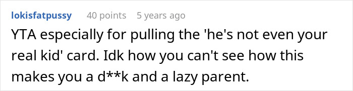 Screenshot of a social media comment criticizing a dad who demands no Hanukkah gifts due to his son&rsquo;s tantrum, calling him a lazy parent.