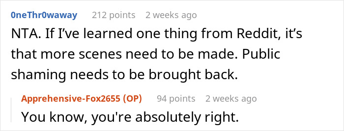 Reddit comments discussing a couple not wanting to sacrifice gym time for babysitting and expectations on the aunt&rsquo;s hobbies.