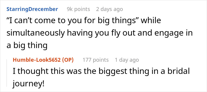 Screenshot of a conversation about a painful wedding dress shopping trip serving as a friendship wake-up call. Screenshot of a conversation about a painful wedding dress shopping trip serving as a friendship wake-up call.