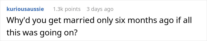 Comment on a forum post questioning an unemployed husband&rsquo;s ability to pay bills shortly after marriage.