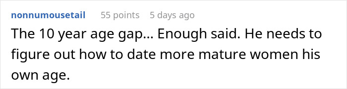 Screenshot of a forum comment discussing relationship issues related to boyfriend&rsquo;s passion for pastries affecting the woman.