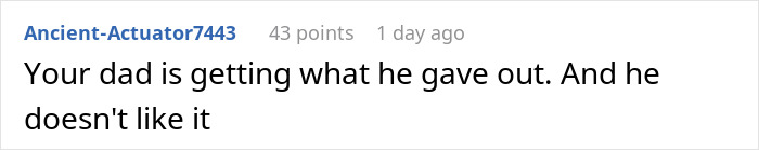 Comment on a forum post about a dad cutting off late wife&rsquo;s family and facing backlash after asking them to welcome his new baby.