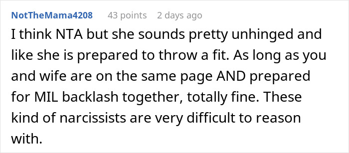 Comment discussing a grandma turning Christmas into a weird competition with Santa, with family blocking her gifts.