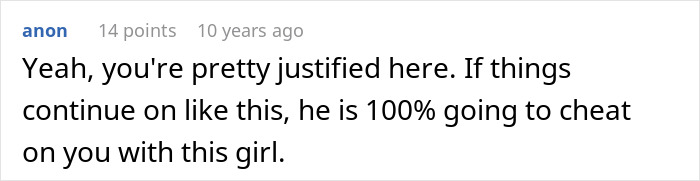 Comment about a man losing his girlfriend over a crush on a girl at work who is just being nice to him.