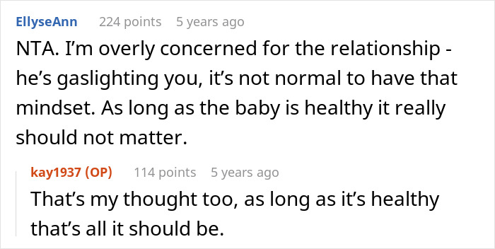 Screenshot of a forum discussion about a woman appalled by boyfriend’s comment on only loving boys, leading to breakup. Screenshot of a forum discussion about a woman appalled by boyfriend’s comment on only loving boys, leading to breakup.