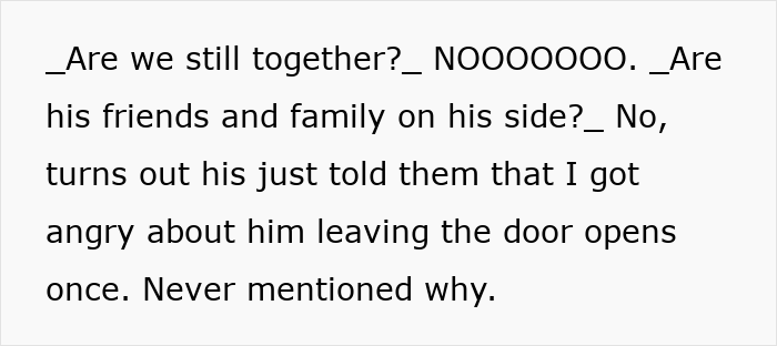 Text post showing a guy venting online about his girlfriend wanting him to close her closet door.