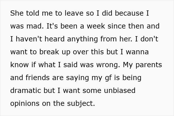 Text post from a guy seeking advice about his girlfriend wanting him to close her closet door, causing drama.