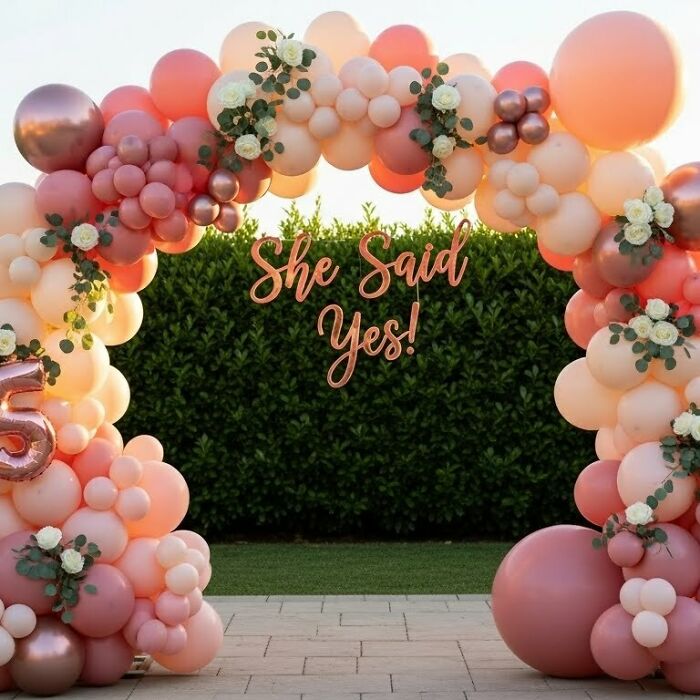 I Make Engagement Balloon Arches Look Premium