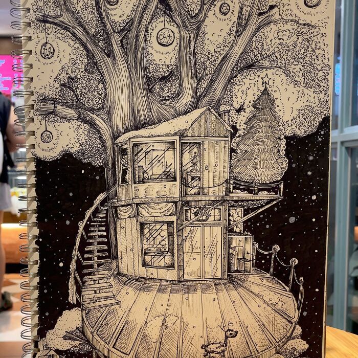 6 Christmas Drawings I Made With Gel Pens