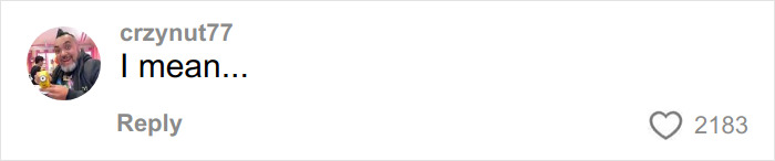Comment from user crzynut77 saying I mean with 2183 likes, related to curvy news anchor reading mean viewer comments. Comment from user crzynut77 saying I mean with 2183 likes, related to curvy news anchor reading mean viewer comments.