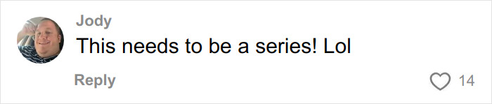 User comment on social media saying this needs to be a series, reacting to curvy news anchor viral video reading mean viewer comments.