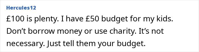 Comment on a forum about a man promising to contribute money per kid for Christmas but changing his mind, causing mom to panic.