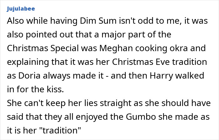 Comment discussing Meghan Markle's Christmas message and its impact on Prince Harry split rumors and family traditions.