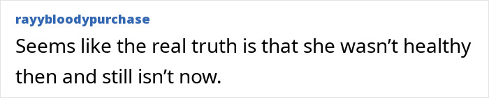 User comment screenshot showing a reply about Ariana Grande’s health, related to body-shaming controversy and past claims sparking outrage. User comment screenshot showing a reply about Ariana Grande’s health, related to body-shaming controversy and past claims sparking outrage.