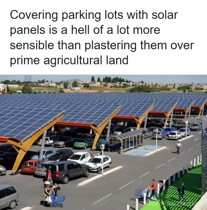 Parking lot covered with solar panels showing a practical and sustainable energy solution, illustrating weirdest math problem concepts.