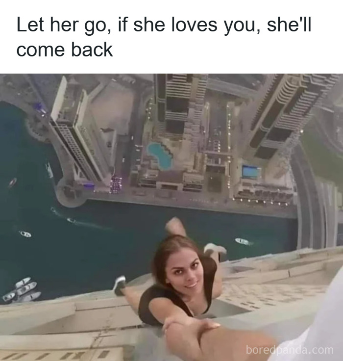 Woman hanging off edge of skyscraper, illustrating the weirdest math problems people got asked to solve.