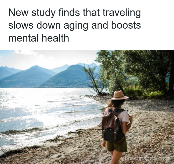 Woman with hat and backpack walking along a lakeside beach, illustrating fun and fascinating psychology facts.