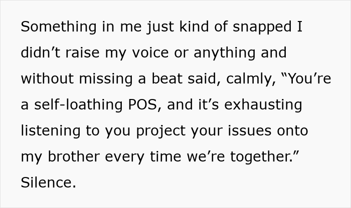 Alt text: Woman&rsquo;s had it with BIL tearing down her brother claps back calmly during tense Thanksgiving dinner conversation